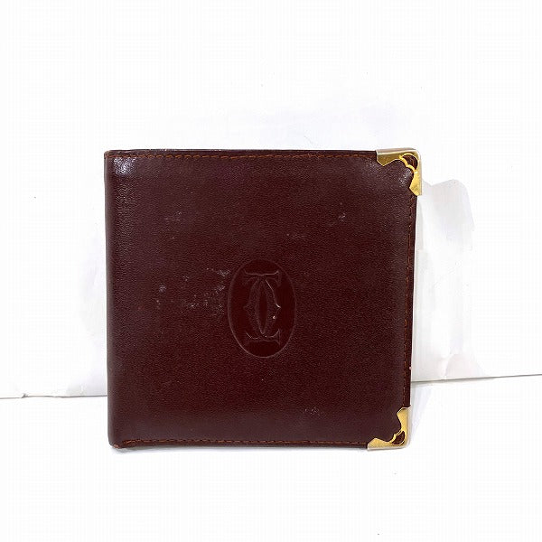 Cartier Must Line Leather Bifold Wallet in Fair Condition