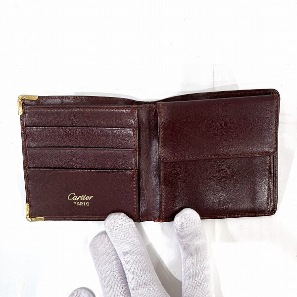 Cartier Must Line Leather Bifold Wallet in Fair Condition