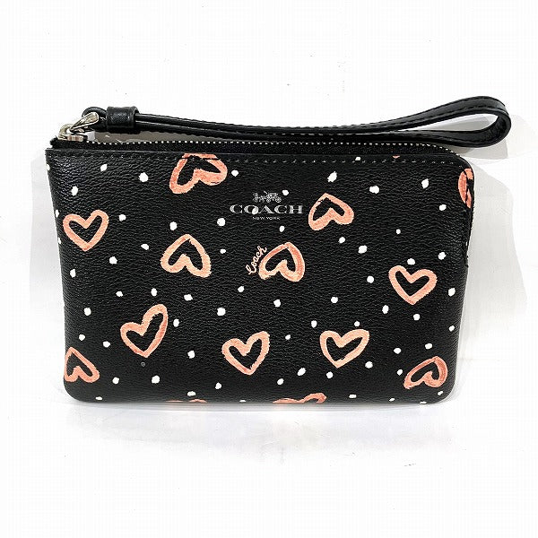 Coach Leather Heart Bag Pouch Clutch 91078