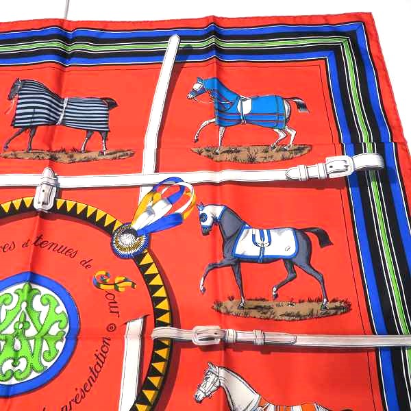 Hermes Silk Scarf Carré 90 Horse Print in Good Condition