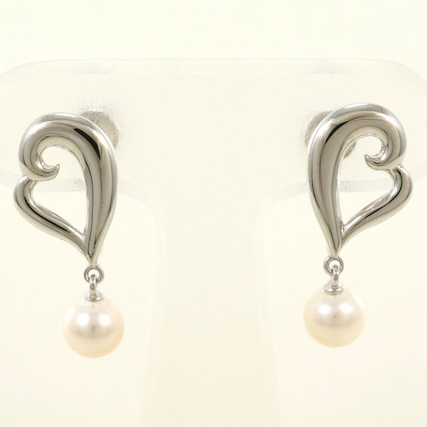 MIKIMOTO Silver Pearl Clip Earrings