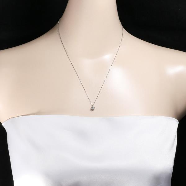 Necklace with 1 Diamond (D0.401ct), K18 White Gold for Women (Used) in Excellent Condition