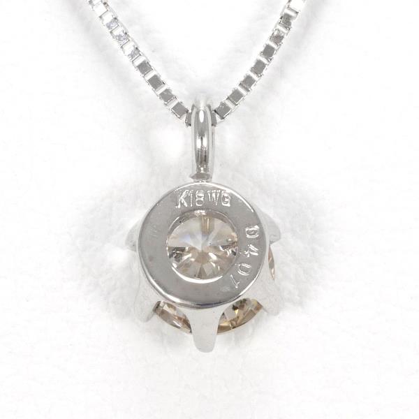 Necklace with 1 Diamond (D0.401ct), K18 White Gold for Women (Used) in Excellent Condition