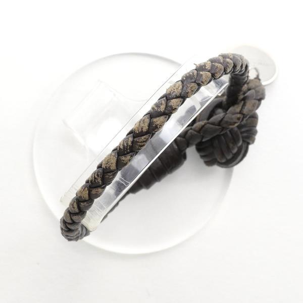 Bottega Veneta Silver Leather Bracelet