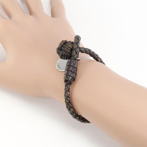 Bottega Veneta Silver Leather Bracelet