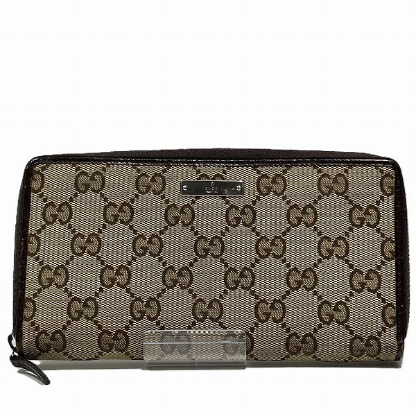 Gucci GG Canvas Leather Long Wallet 112724