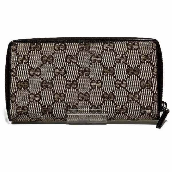 Gucci GG Canvas Leather Long Wallet 112724 in Good Condition