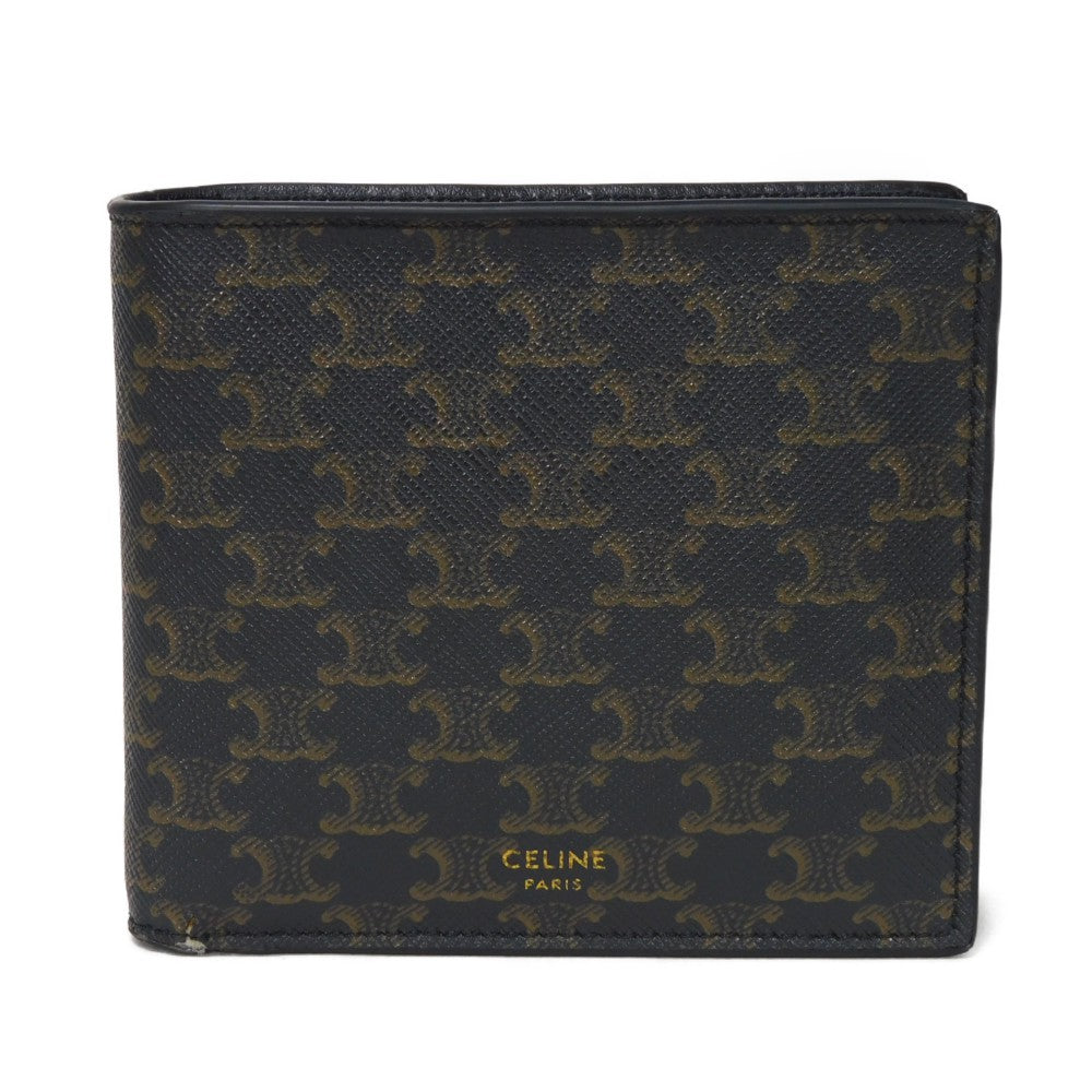 Celine Bifold Wallet Triomphe Canvas Calfskin