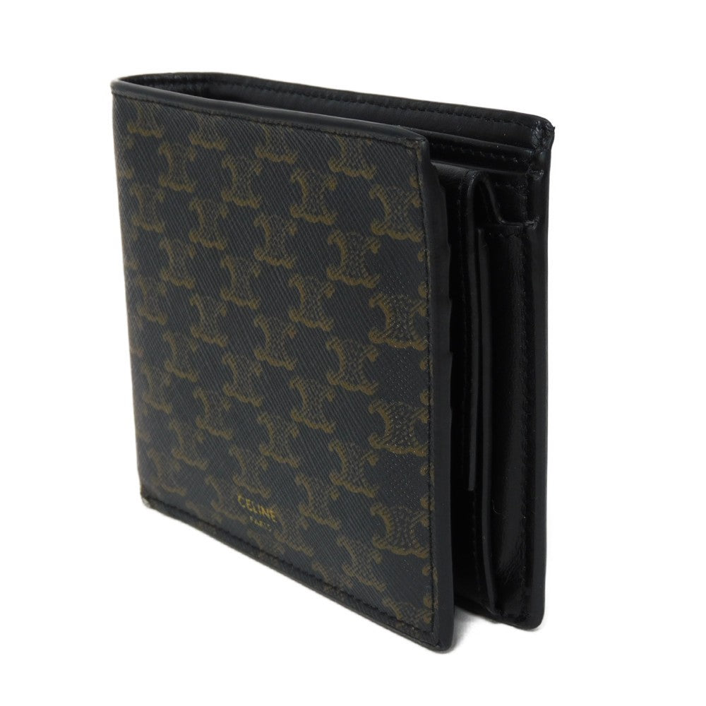 Celine Bifold Wallet Triomphe Canvas Calfskin