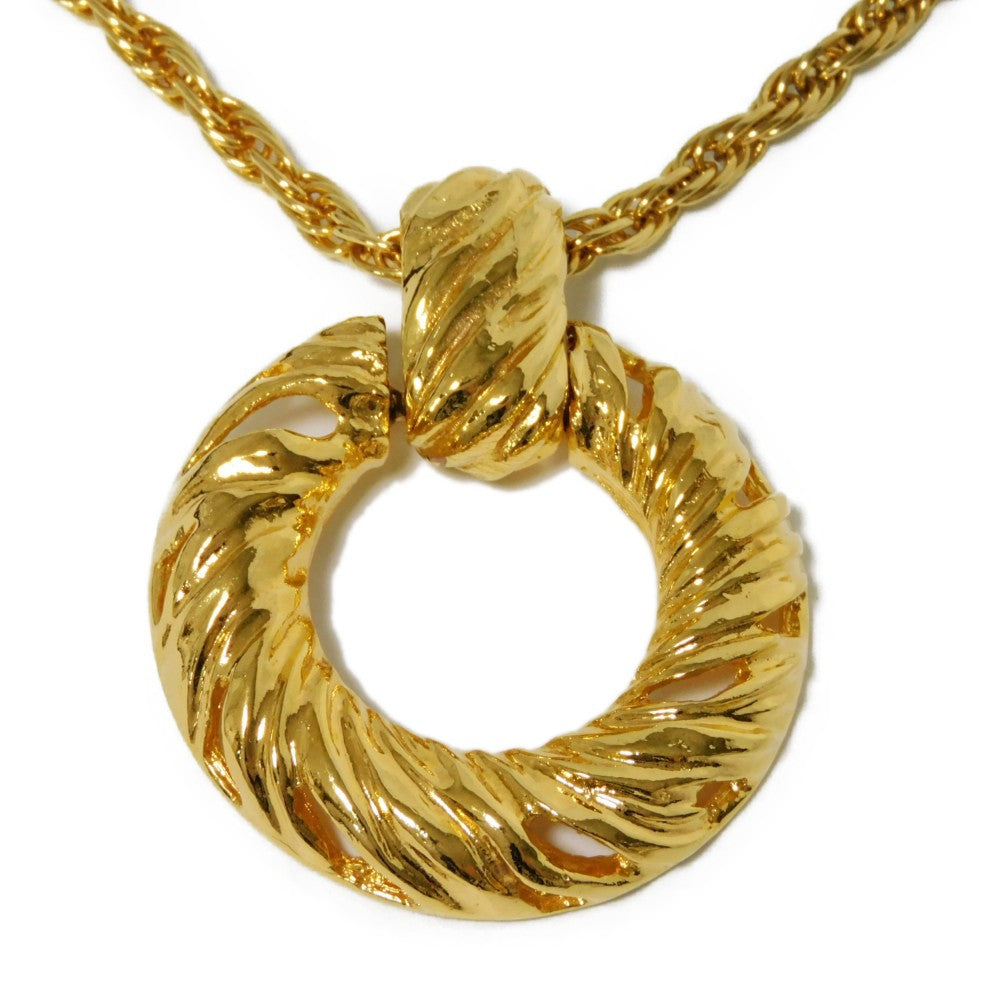 Yves Saint Laurent Round Twist Circle Pendant Necklace