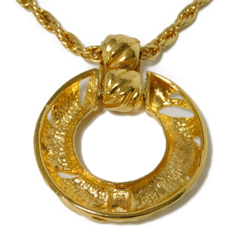 Yves Saint Laurent Round Twist Circle Pendant Necklace