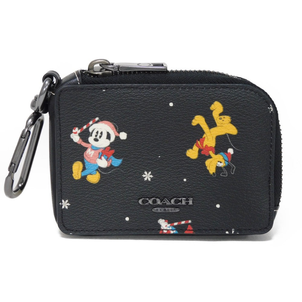 Coach Disney Holiday Print L-Zip Key Case