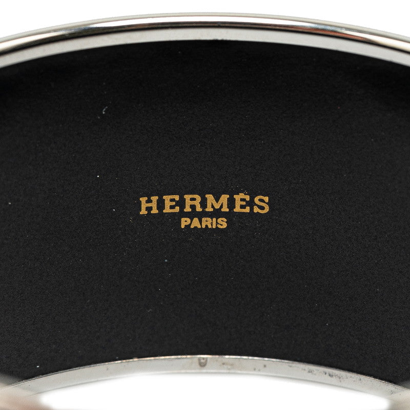 Hermes Enamel TGM Elephant Bangle Bracelet Blue Black Metal