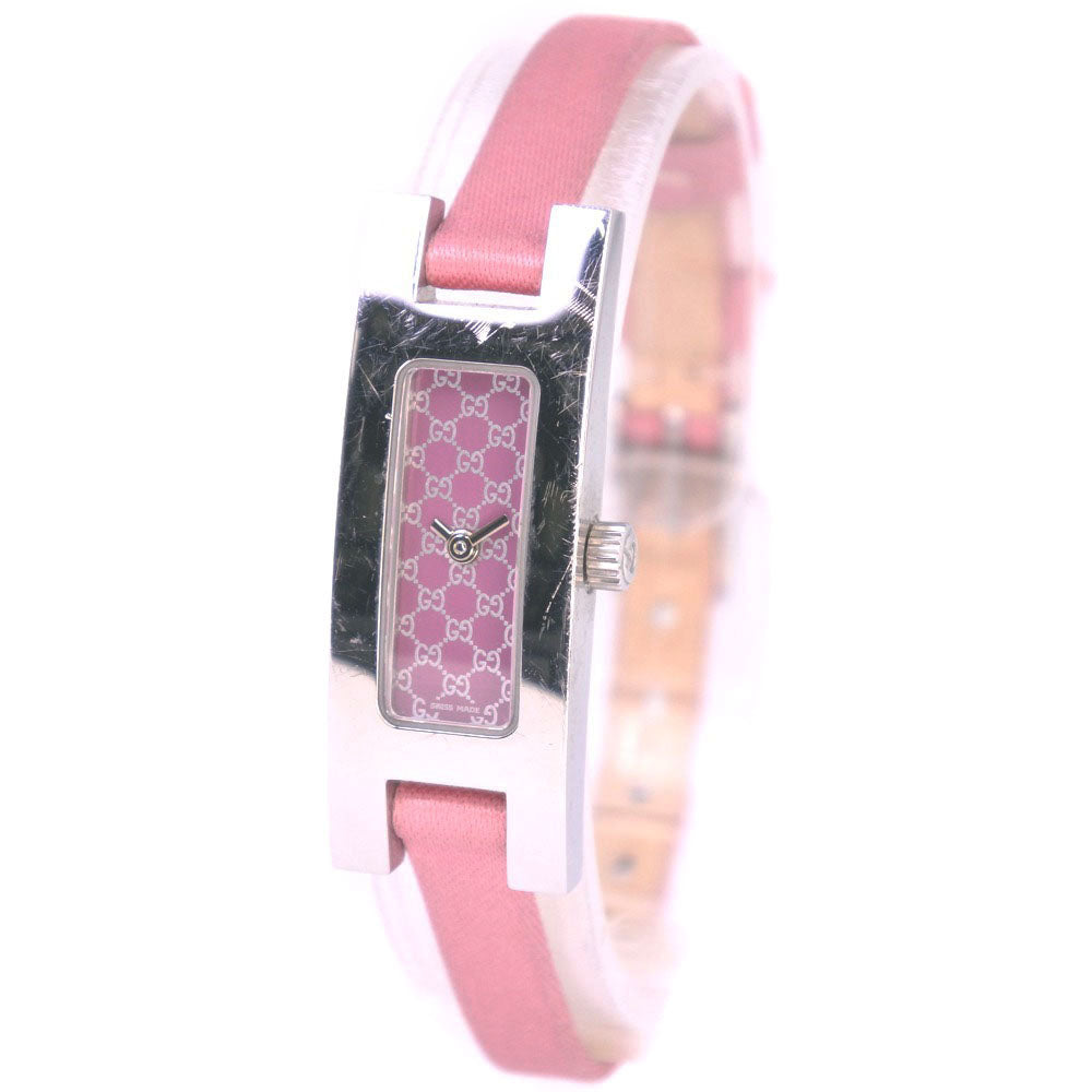 Gucci  Gucci 3900L Ladies Watch with Stainless Steel & Satin Band, Silver Quartz, Pink Dial (Pre-Owned) Metal Quartz 3900L in Fair condition