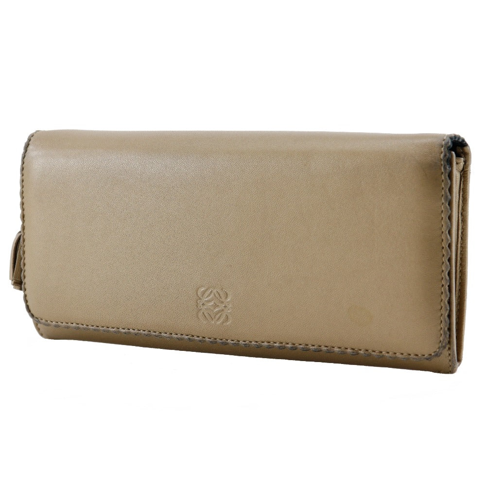 Loewe Lambskin Long Wallet Beige