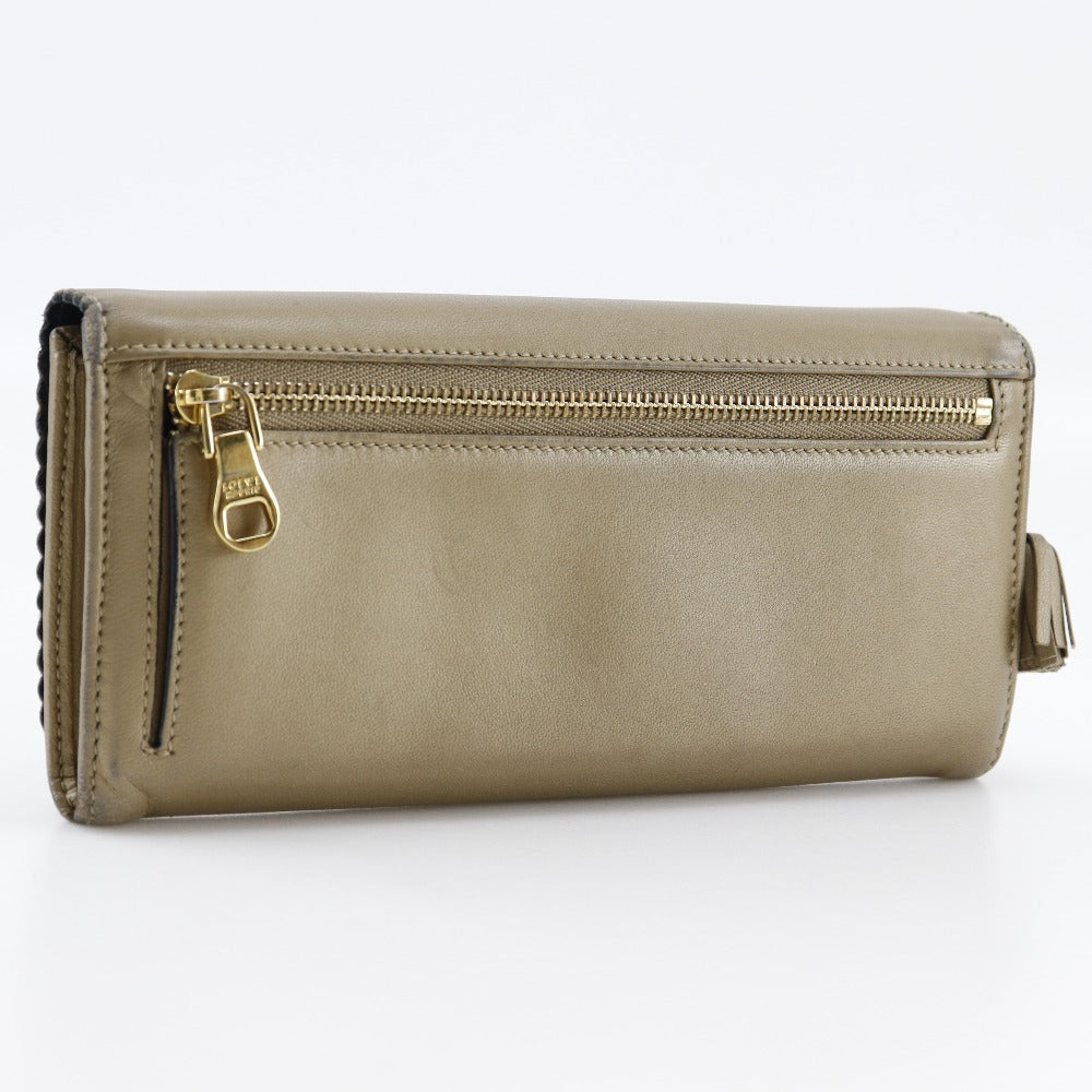 Loewe Lambskin Long Wallet Beige