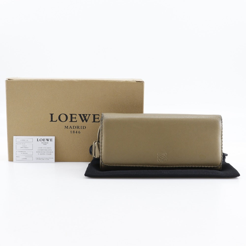 Loewe Lambskin Long Wallet Beige