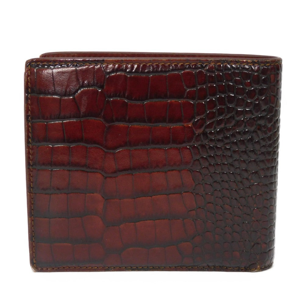 Celine Bifold Wallet Croc-Embossed Calfskin