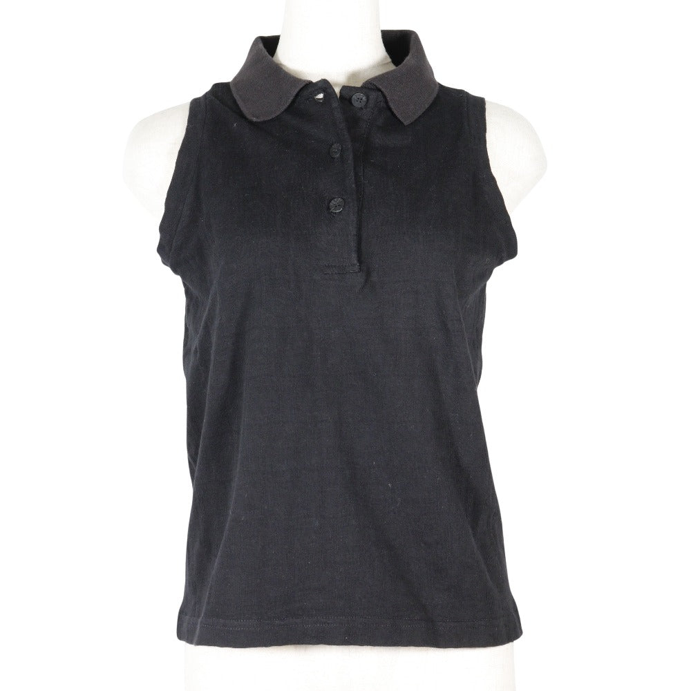 Fendi Cotton Sleeveless Polo Shirt Black