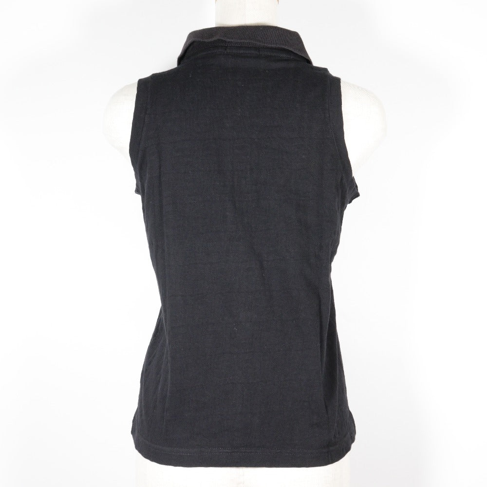 Fendi Cotton Sleeveless Polo Shirt Black