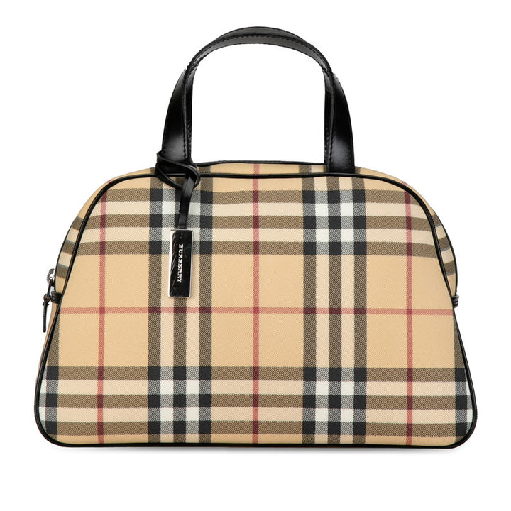 Burberry Nova Check PVC Leather Handbag in Very Good Condition