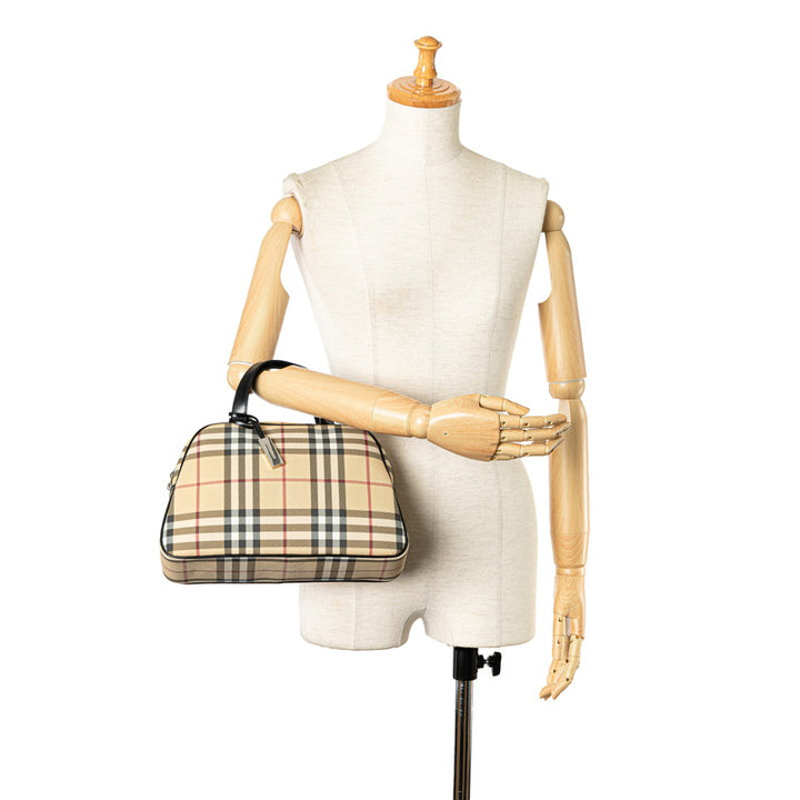 Burberry Nova Check PVC Leather Handbag in Very Good Condition