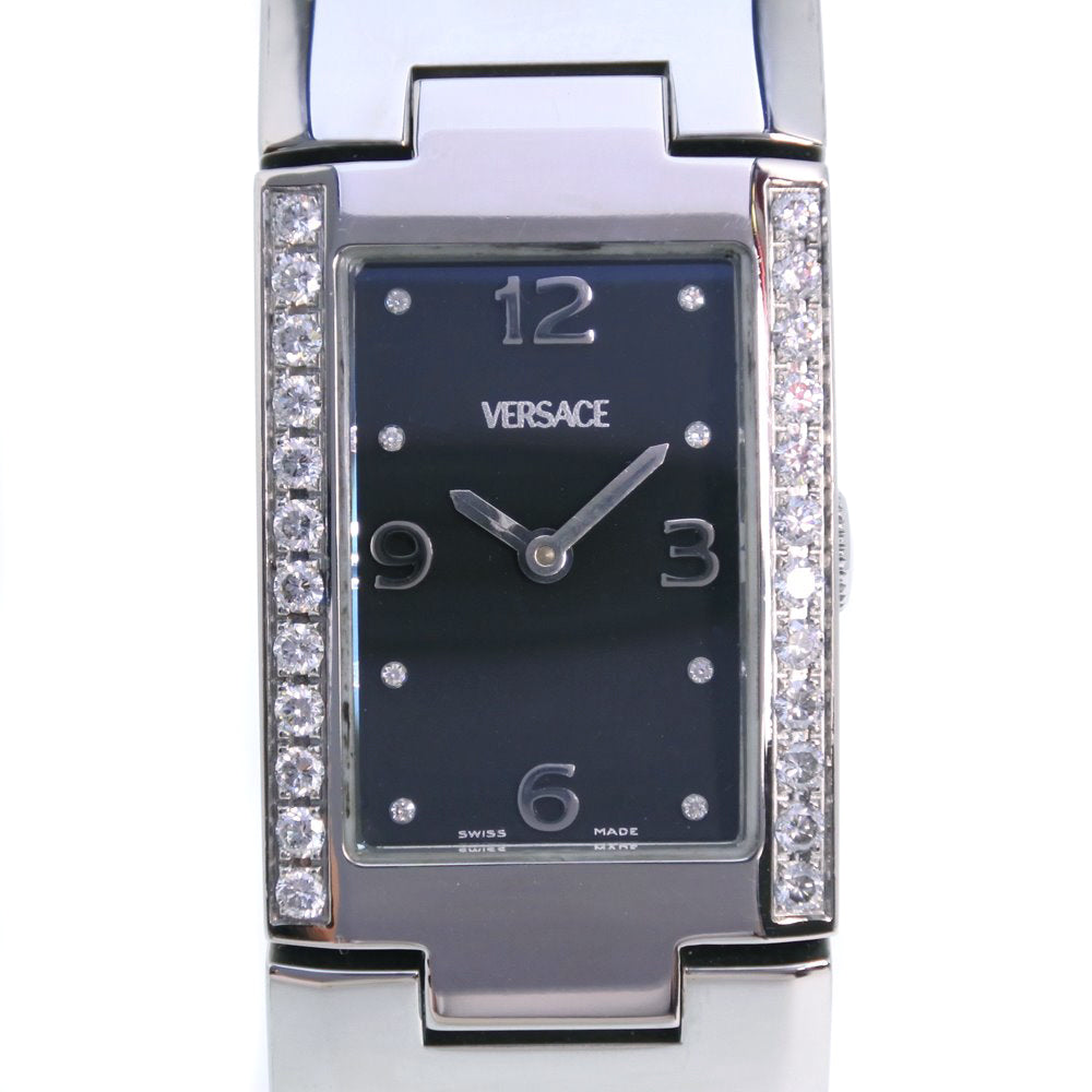 Versace Diamond Bezel Stainless Steel Quartz Watch