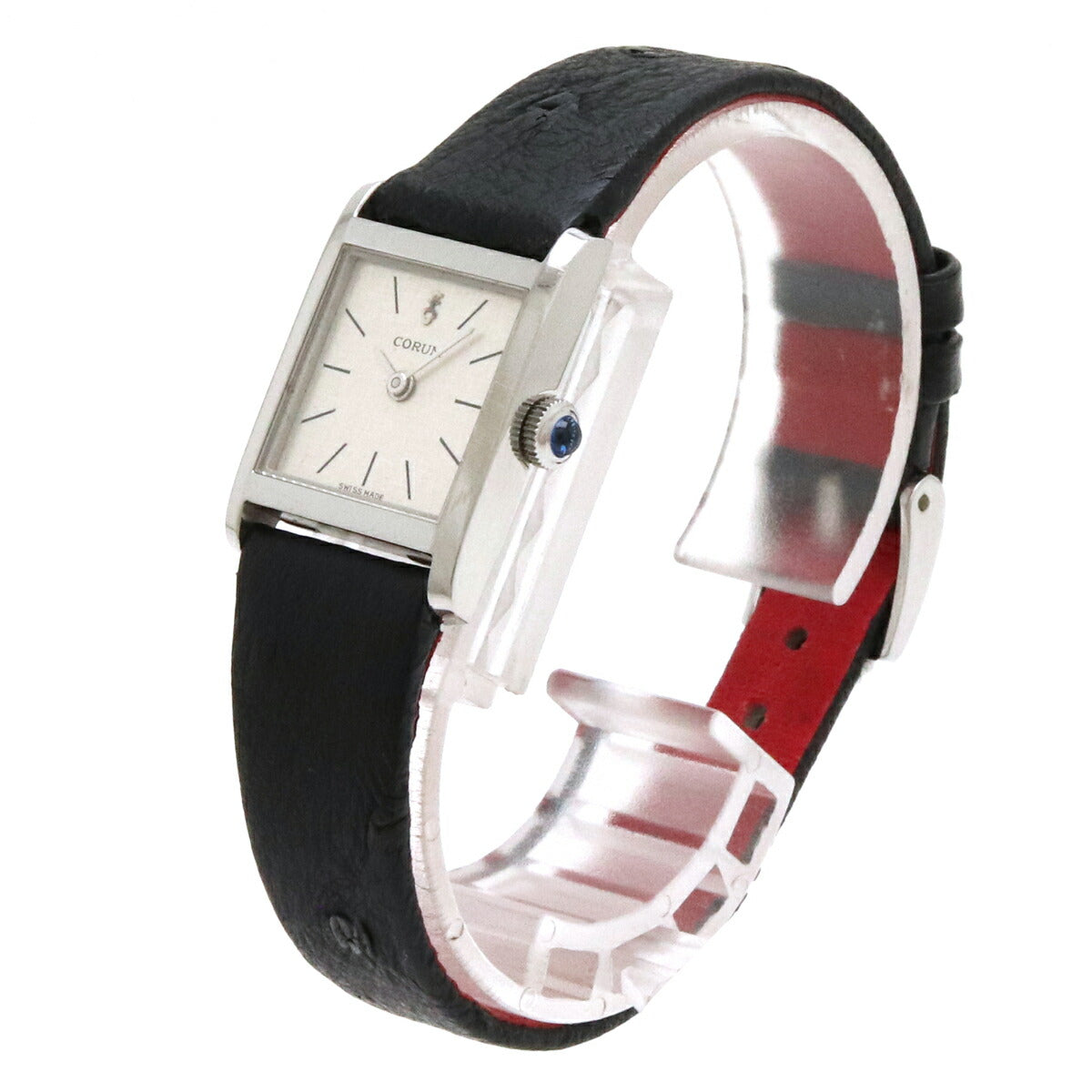 CORUM Silver Dial Ostrich Leather Women's Watch