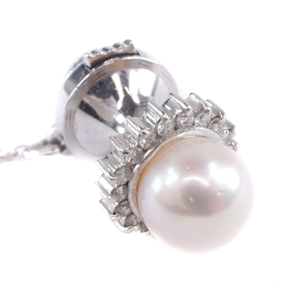 Pearl Diamond Tie Pin Pt900 Platinum