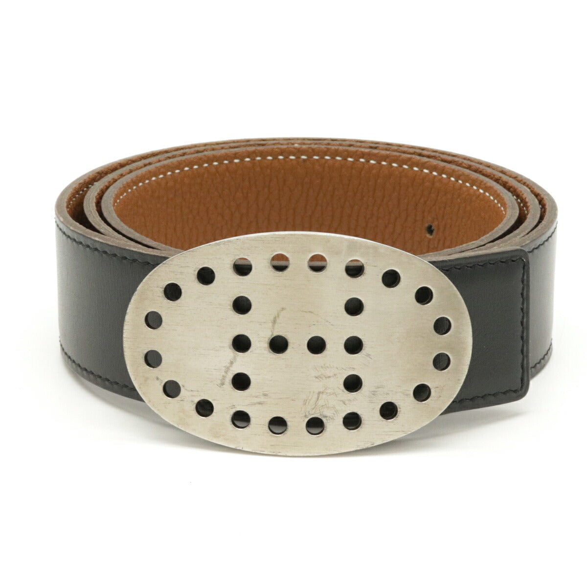 Hermes Evelyne Reversible Belt Black Brown