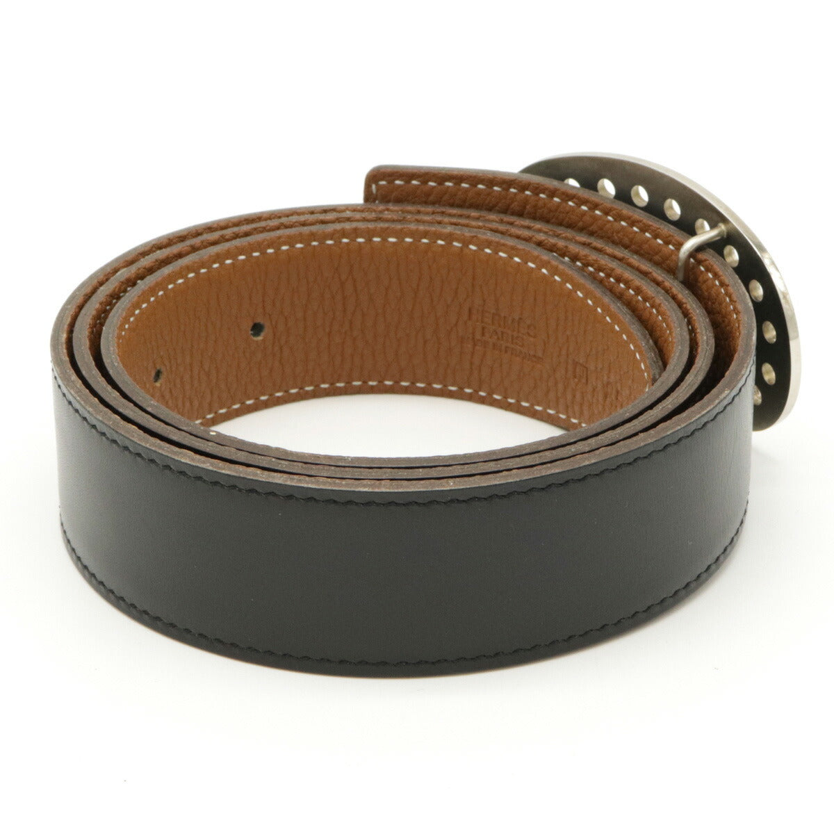 Hermes Evelyne Reversible Belt Black Brown