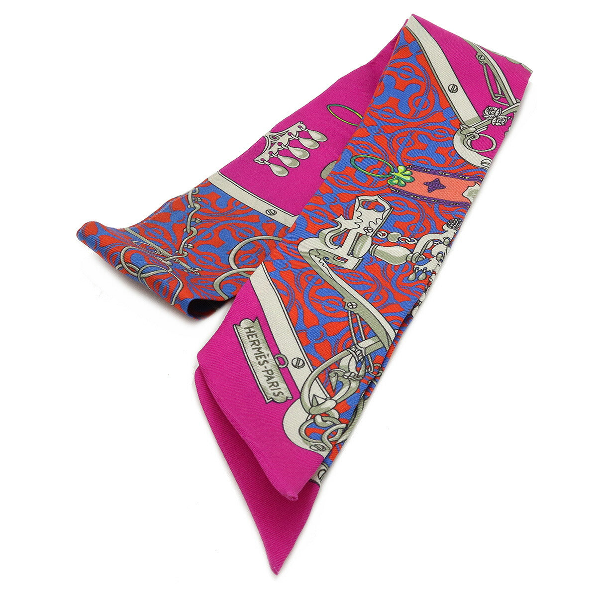 Hermes Silk Twilly Scarf Purple Pink