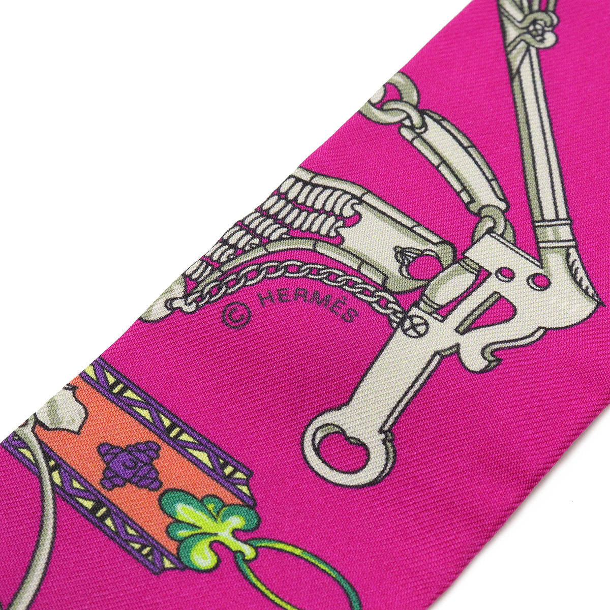 Hermes Silk Twilly Scarf Purple Pink