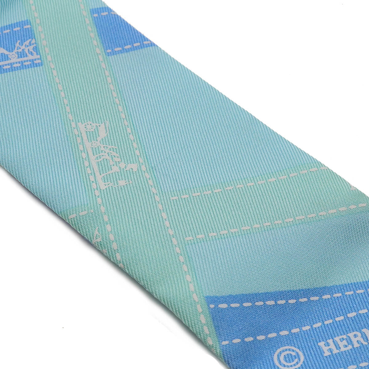 Hermes Silk Twilly Scarf Light Blue