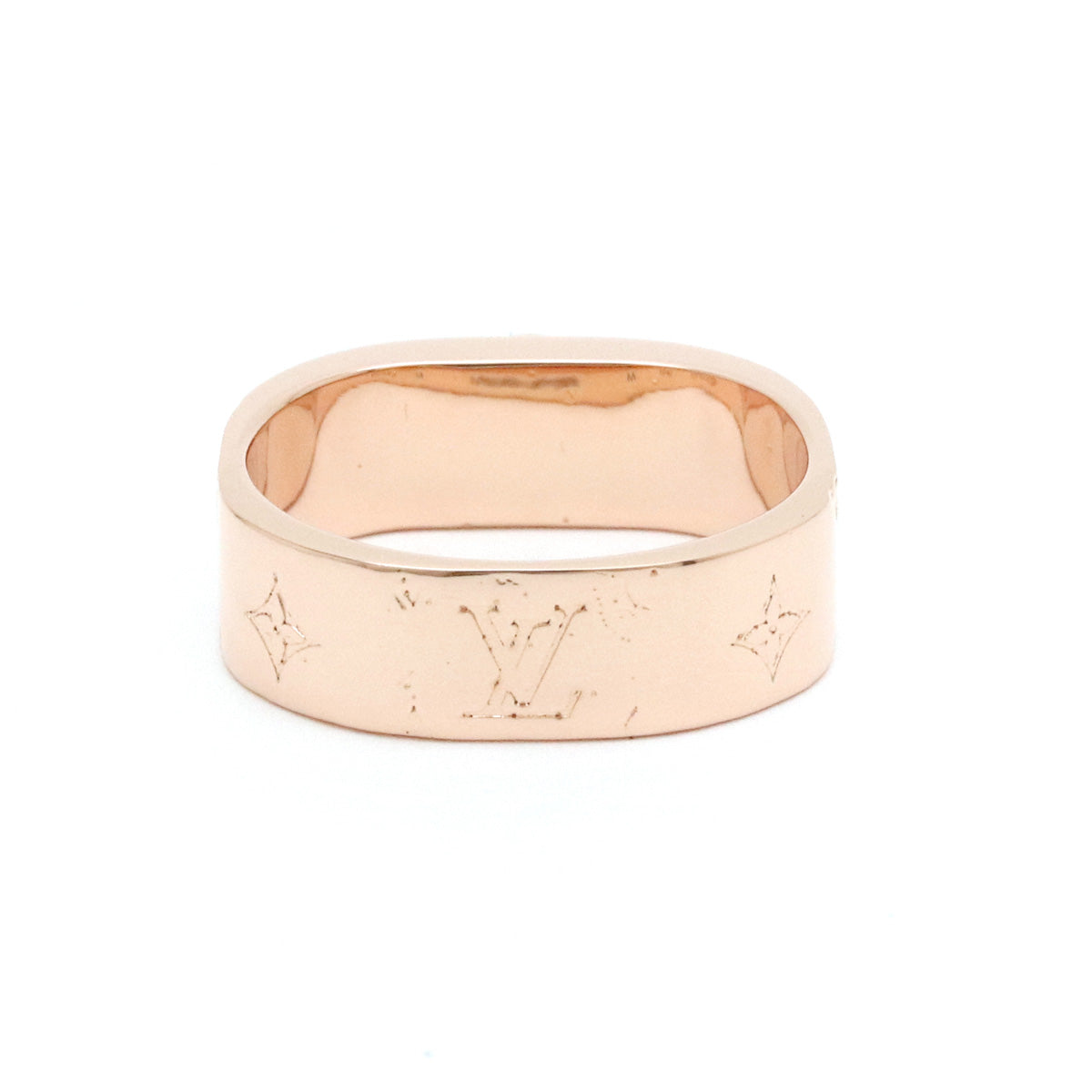 Louis Vuitton Pink Gold Nanogram Ring M00214 in Great Condition