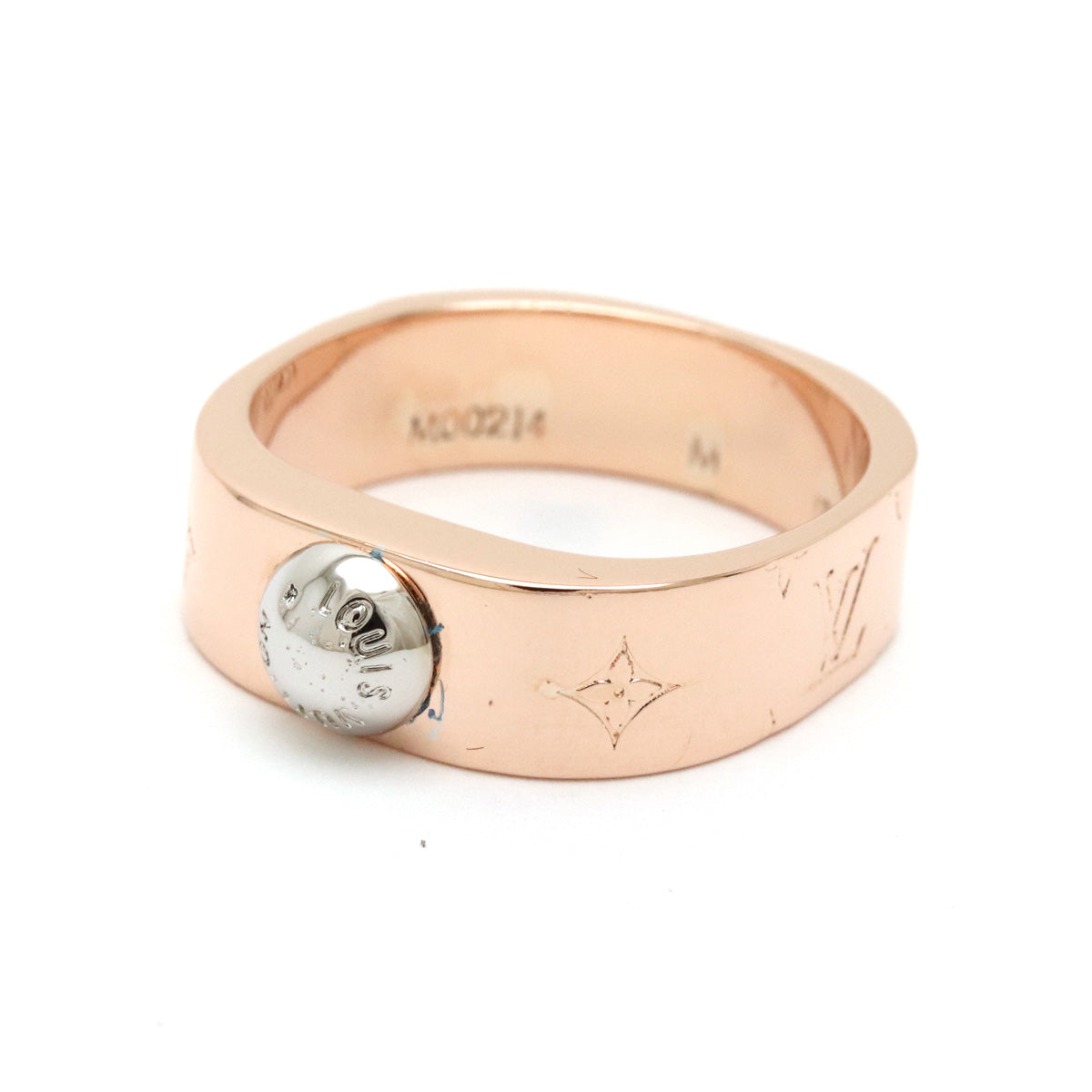 Louis Vuitton Pink Gold Nanogram Ring M00214 in Great Condition