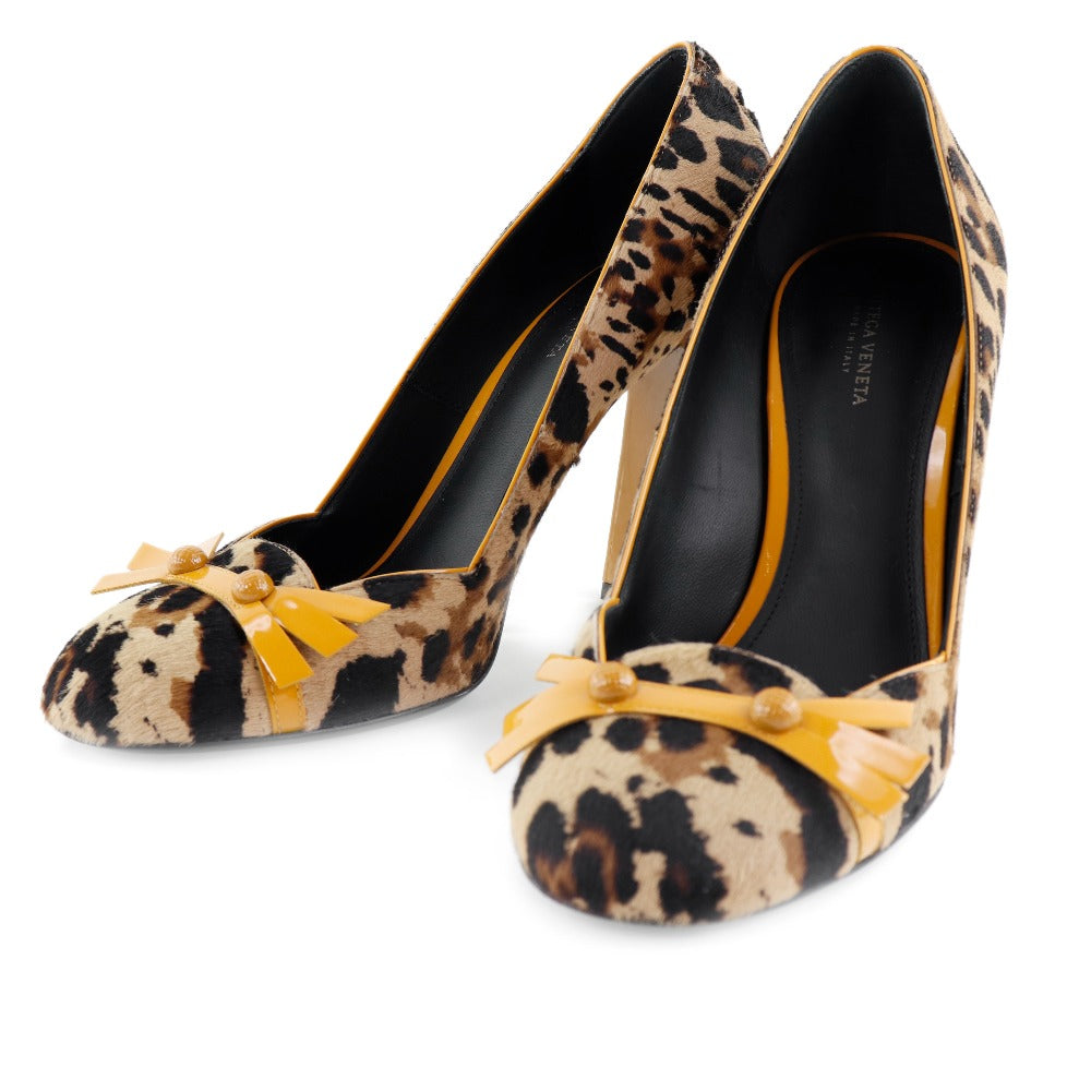 Bottega Veneta Leopard Print Leather Pumps