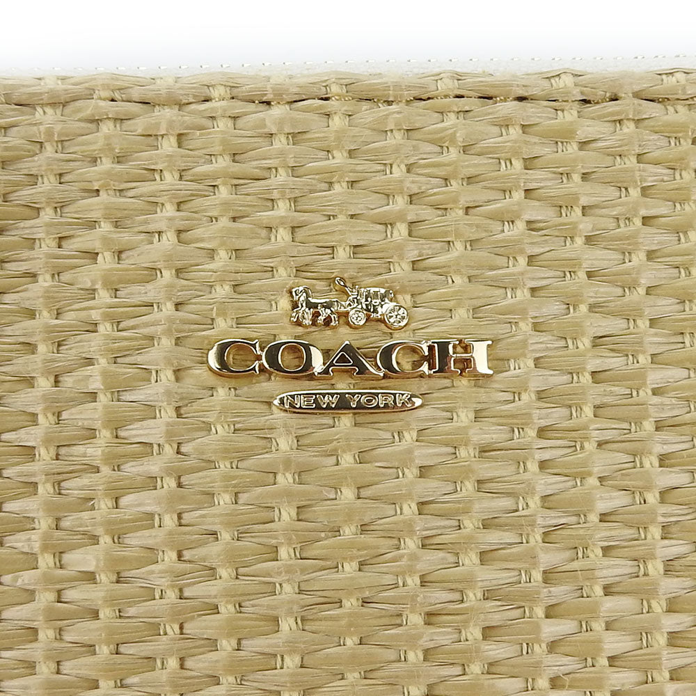 Coach Straw Leather Handbag F72708