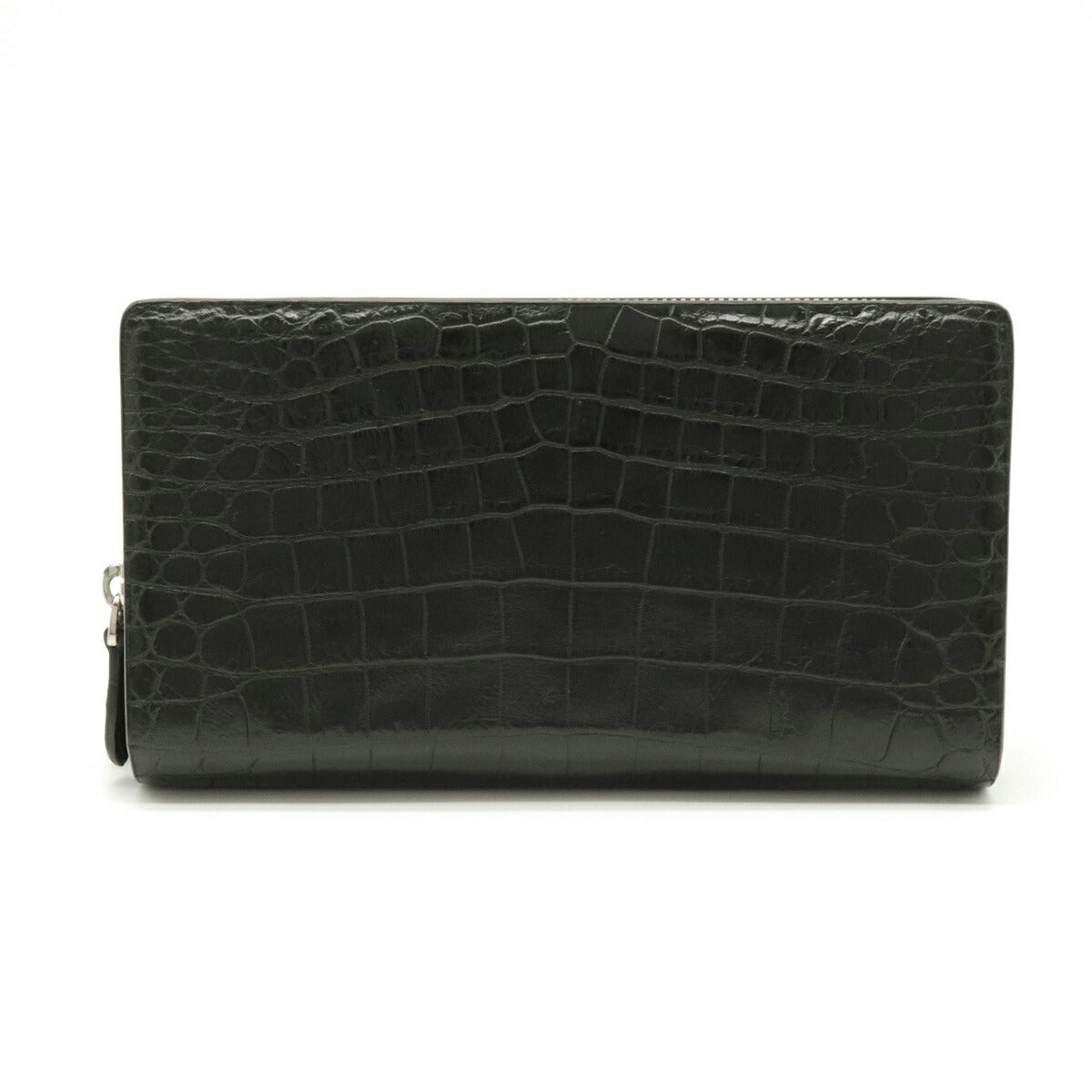 Crocodile Leather Clutch Bag Black