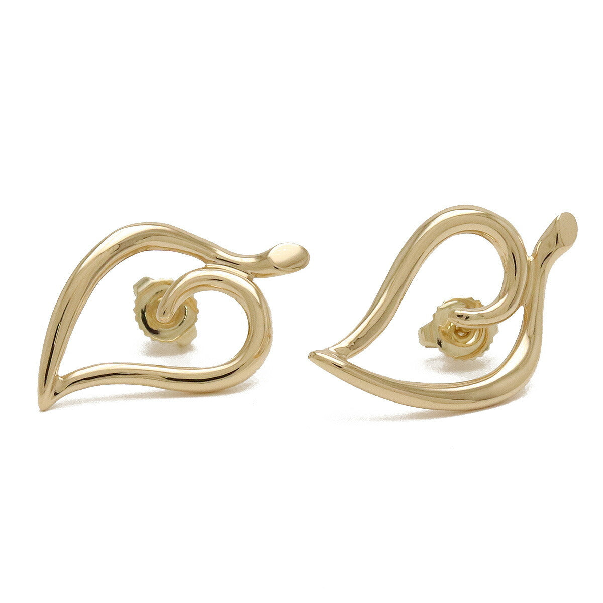 Tiffany & Co Open Leaf Earrings K18YG Gold