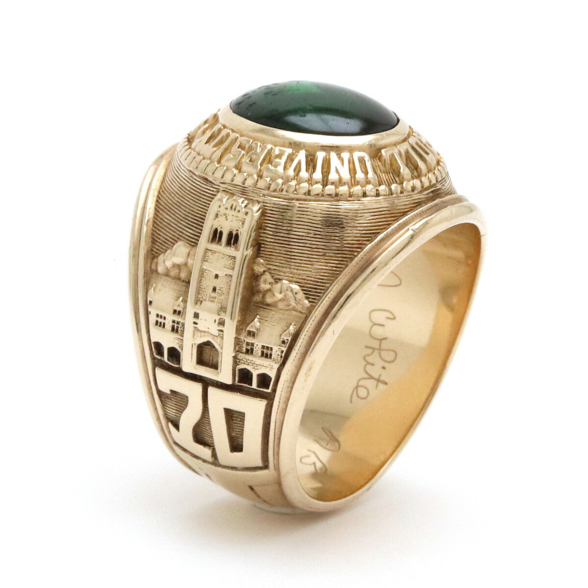 John Carroll University 10K Gold College Ring Green