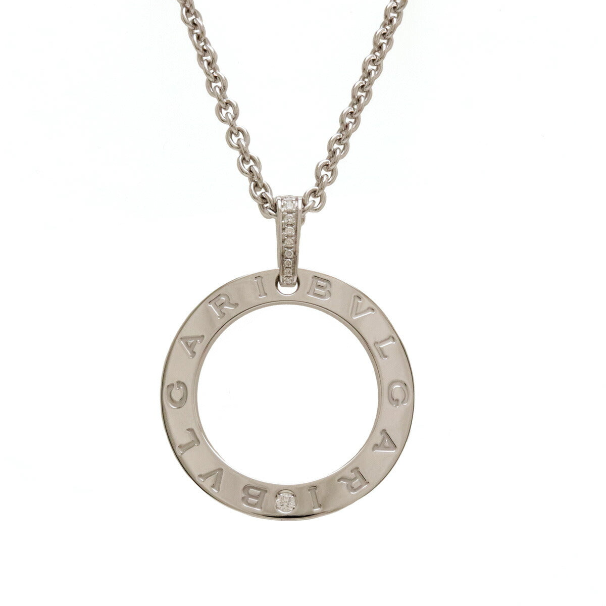 Bvlgari K18WG Diamond Long Necklace Pendant