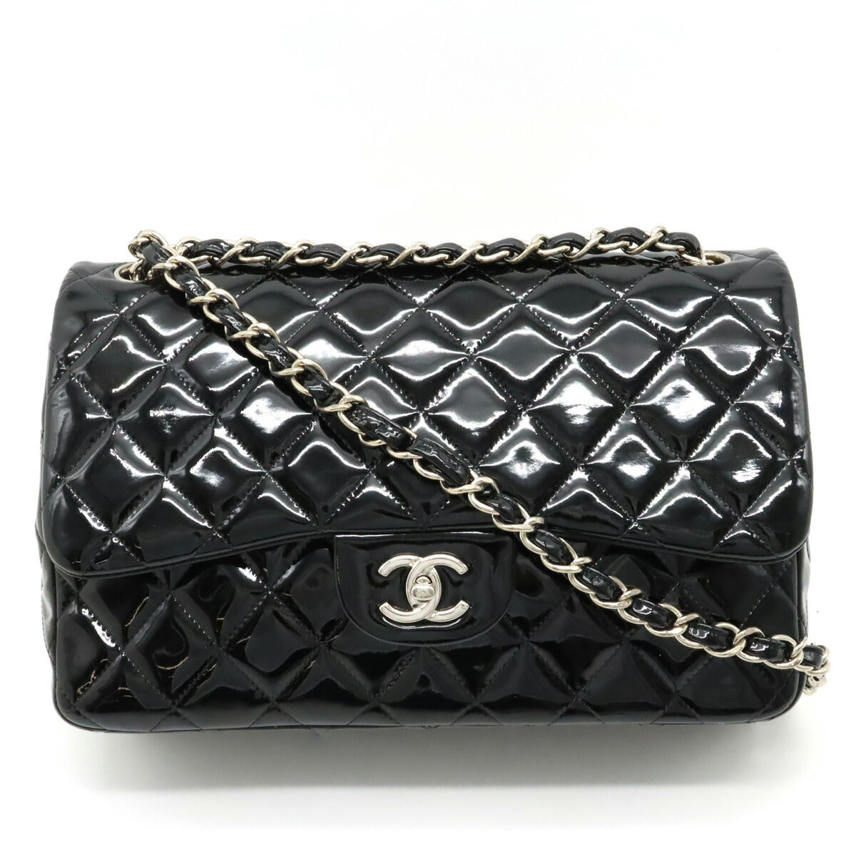 Chanel Patent Leather Matelasse Chain Shoulder Bag