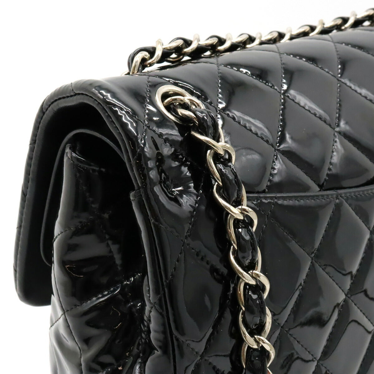 Chanel Patent Leather Matelasse Chain Shoulder Bag