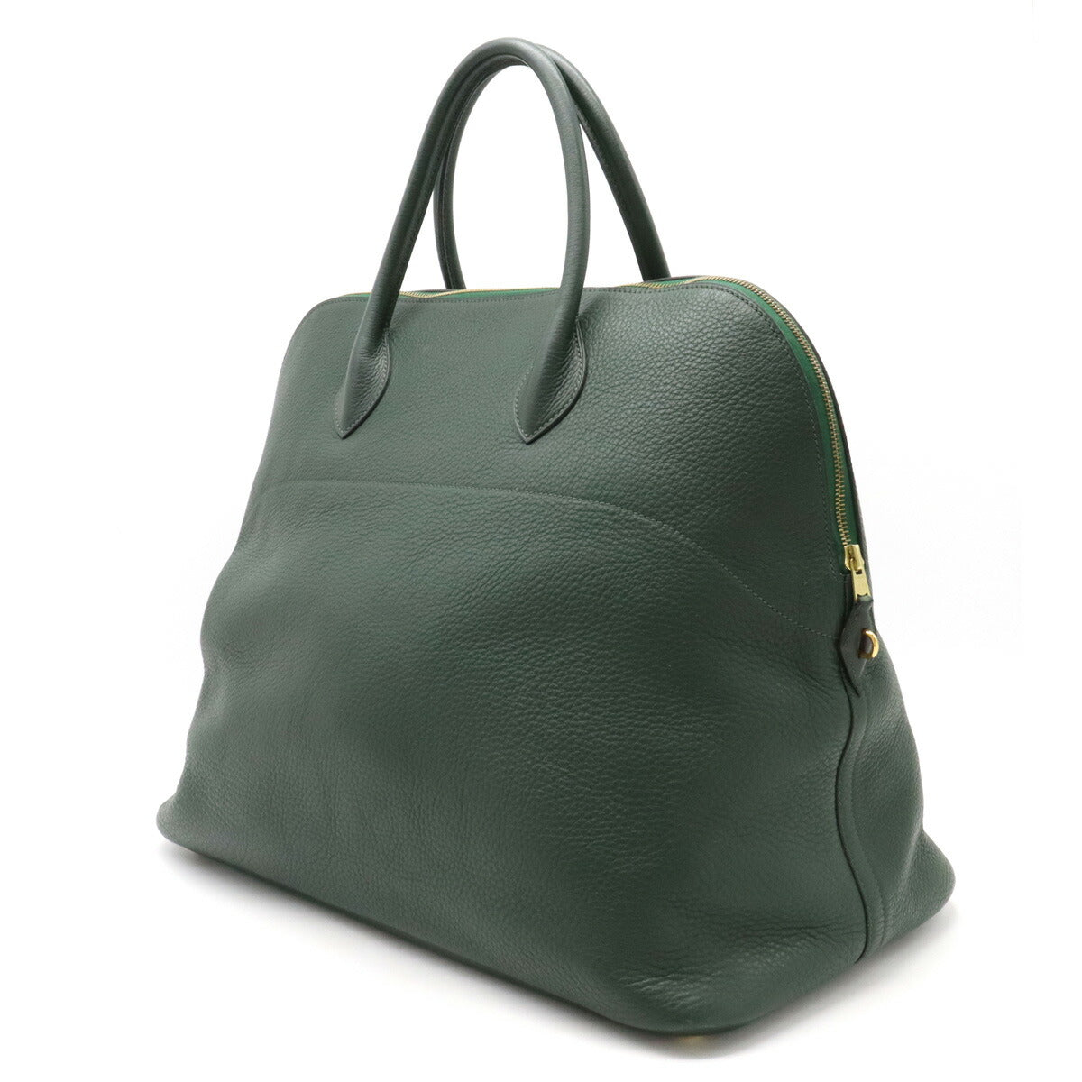 Hermes Bolide 45 Boston Bag Green Leather