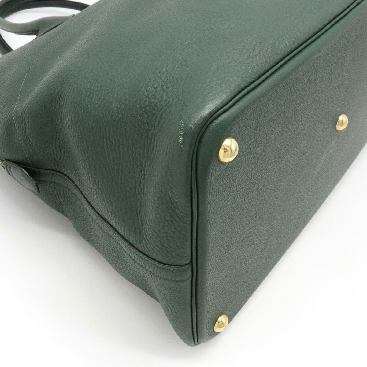 Hermes Bolide 45 Boston Bag Green Leather