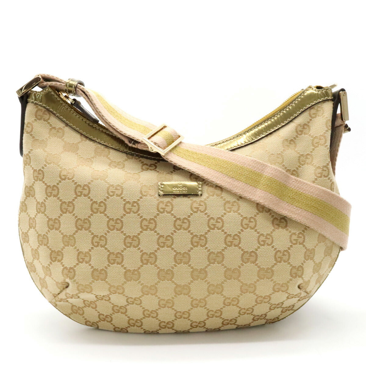 Gucci GG Canvas Leather Shoulder Bag 181092 in Very Good Condition