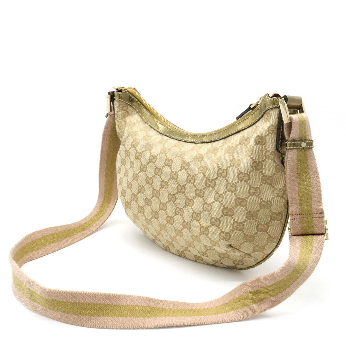 Gucci GG Canvas Leather Shoulder Bag 181092 in Very Good Condition