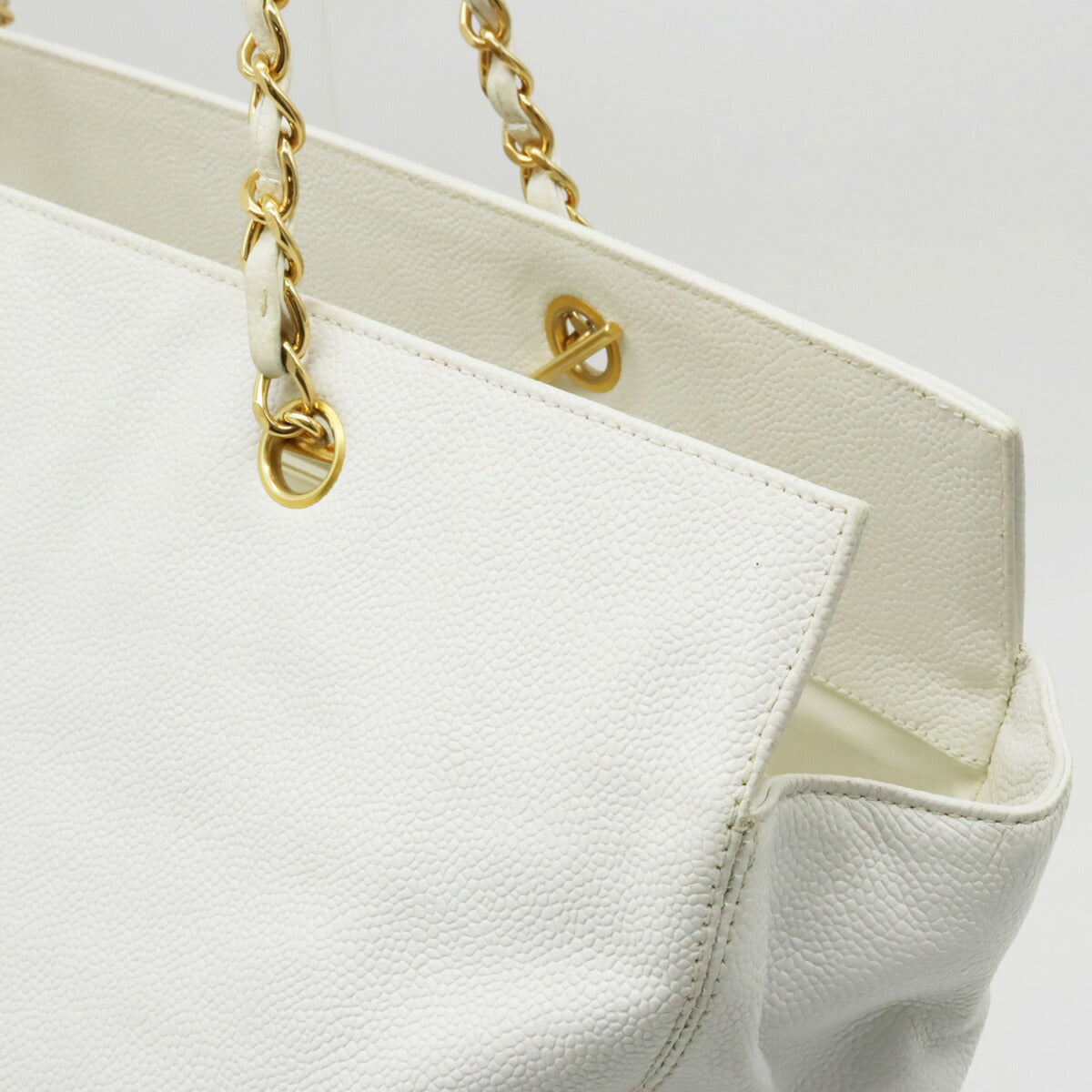 Chanel Caviar Skin Coco Mark Chain Tote Bag