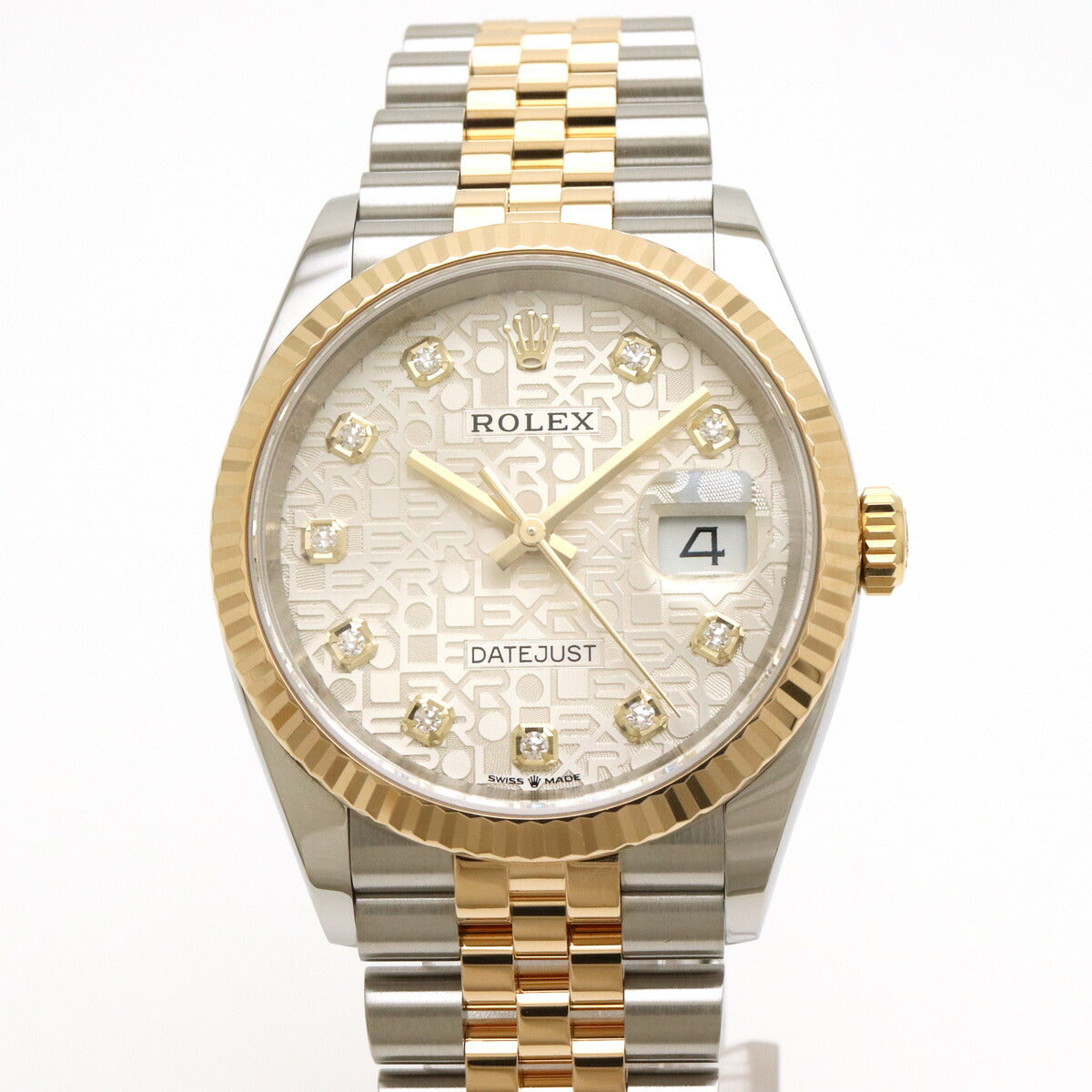 Rolex Datejust Silver Dial Diamond Watch 126233G